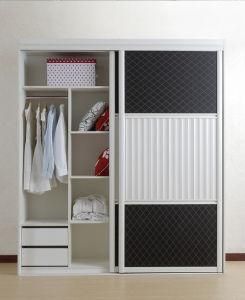 White and Black Theme Wooden Closet