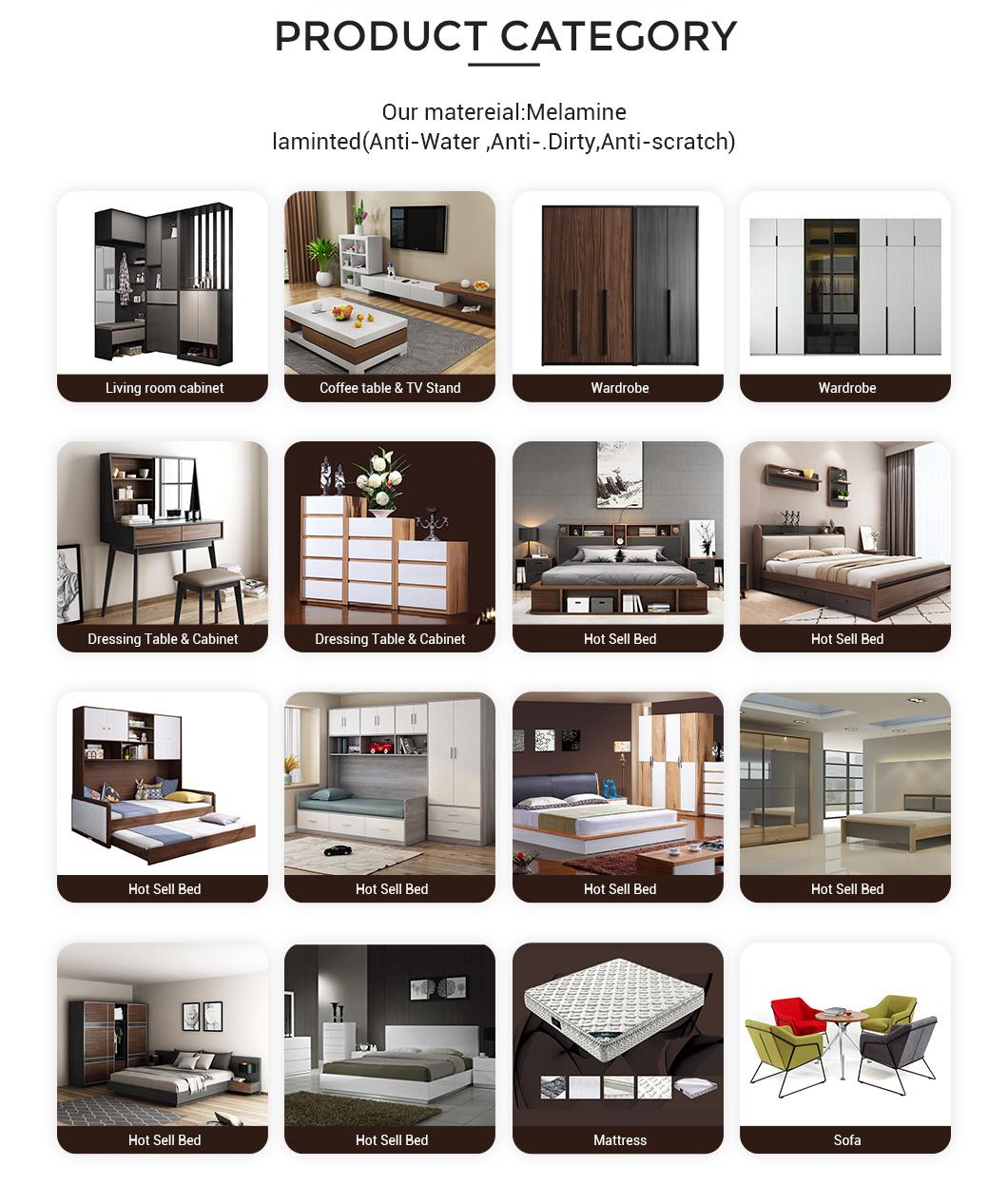 Warehouse Sells Hotel Furniture Wooden Melamine Bedroom Furniture Set Wardrobe