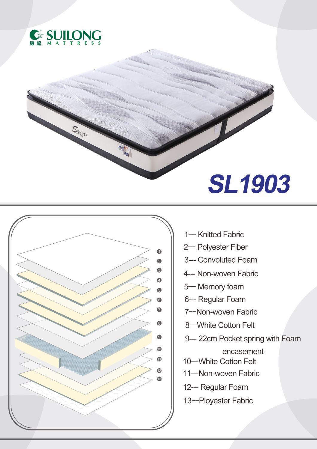 Pillow Top Memory Foam Fashion Design Mattress Double Mattress