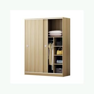 Walnut Cheap Price Simple Design Customized Dimension Sliding Door Wardrobe