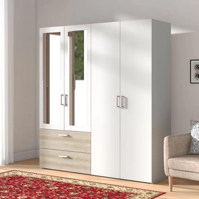 Wholesale MFC Wooden Panel Clothes Bedroom Wardrobe Furniture with Drawer