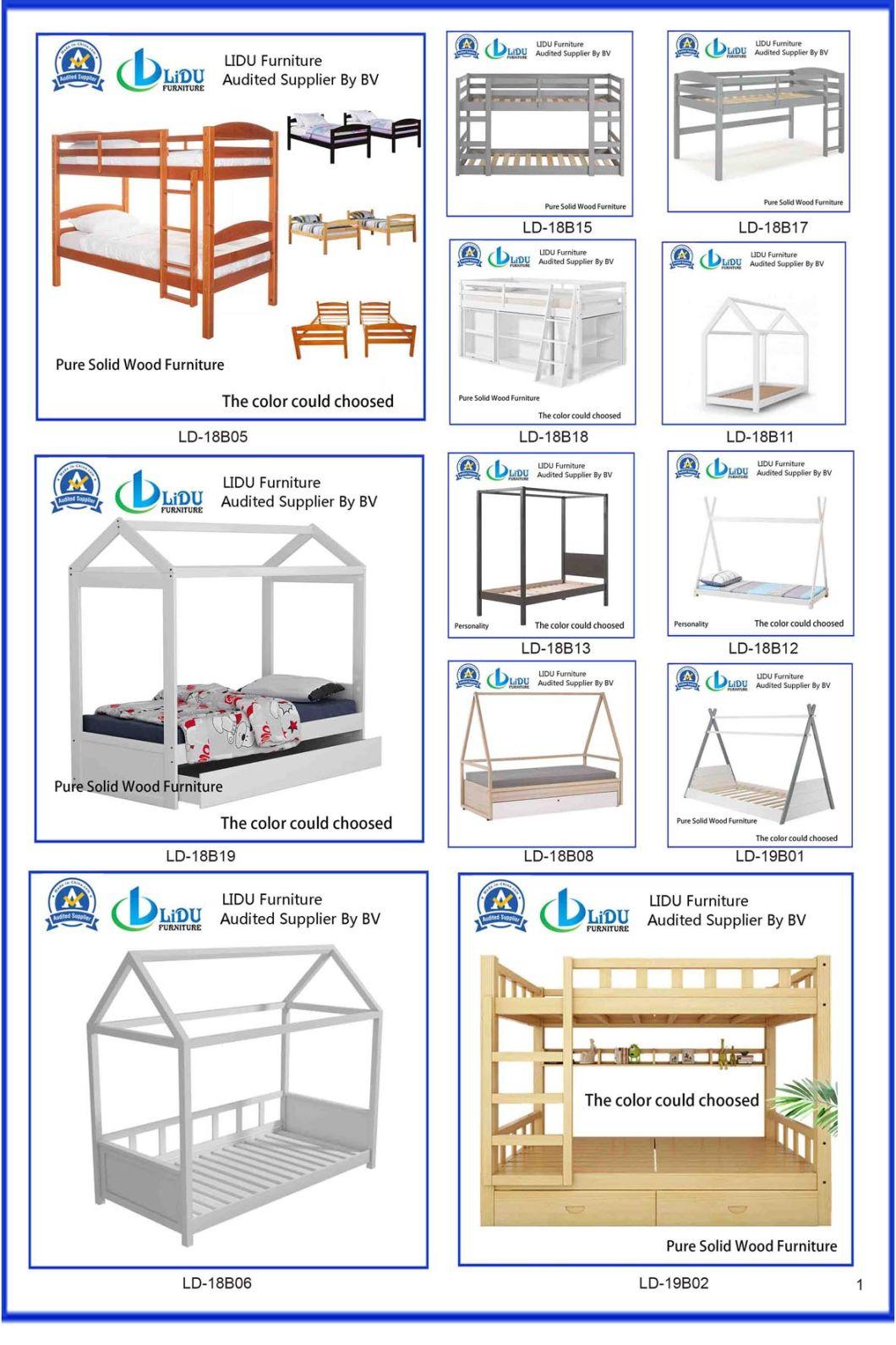 Solid Wood Twin Low Bunk Bed Children Bed Day Bed