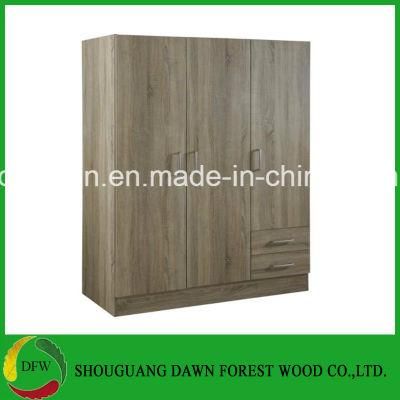 Wardrobe 3 Doors 2 Drawers Oak Color Wardrobe