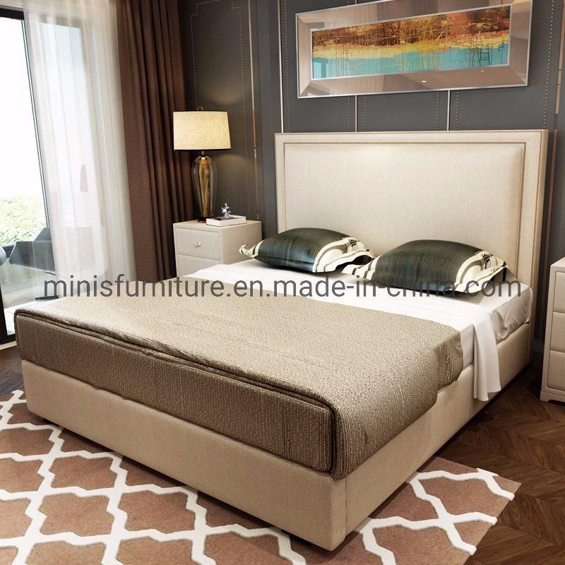 (MN-HB116) China Factory Furniture Comfortable Bedroom Fabric Bed