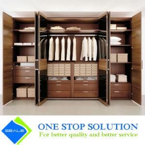 Coffee Wood Color Swing Door Bedroom Furniture Wardrobes Closets (ZY 2014)