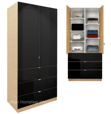 Modern Bedroom Furniture Wardrobe Cabinet with Adjustable Shelves and Drawers (HF-EY09041)