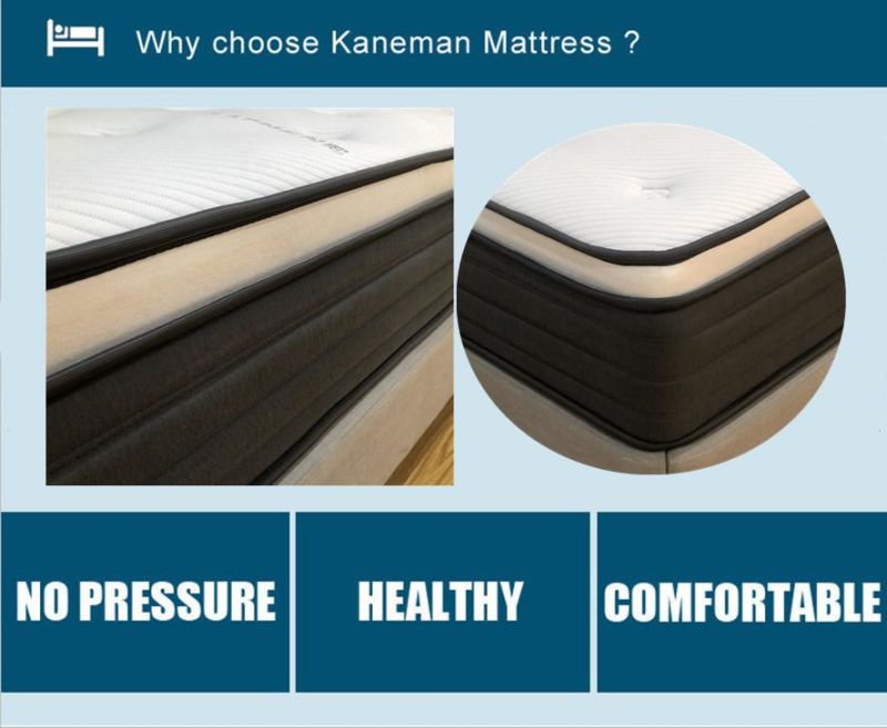 Flat Memory Foam Mattress King Size Pocket Spring Mattress in Wooden Pallet