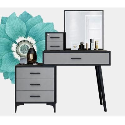 Gray Dressing Table Light Luxury Modern High-End Bedroom Modern Minimalist Storage Cabinet Integrated Dressing Table 0020