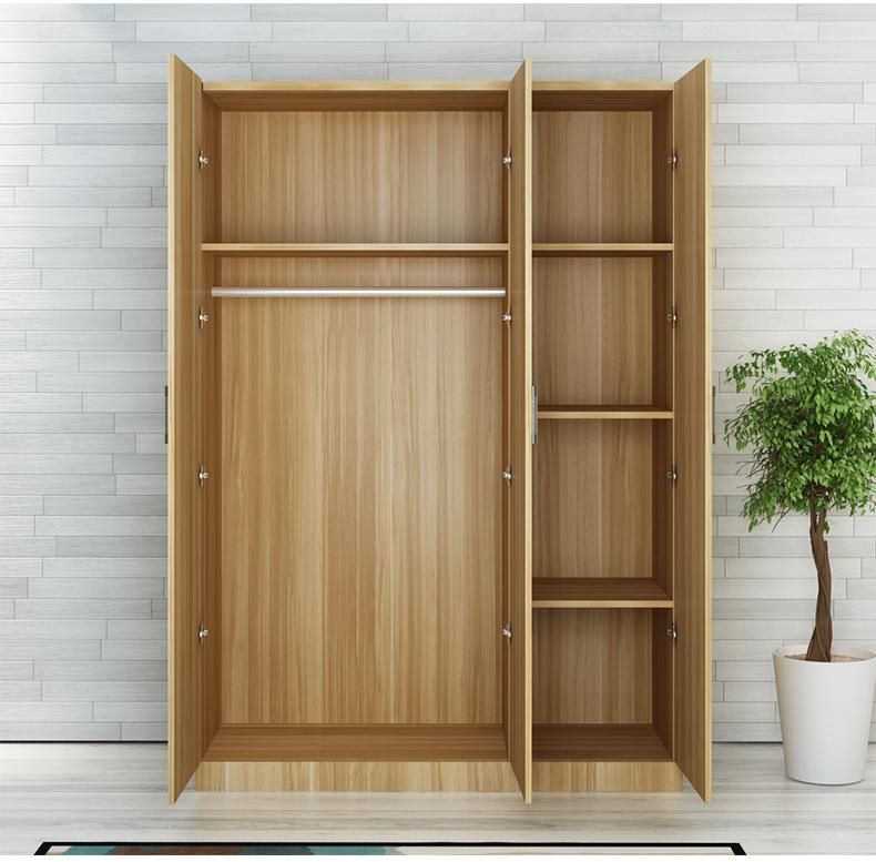 Double Door Melamine Board Wooden Drawer Wardrobe