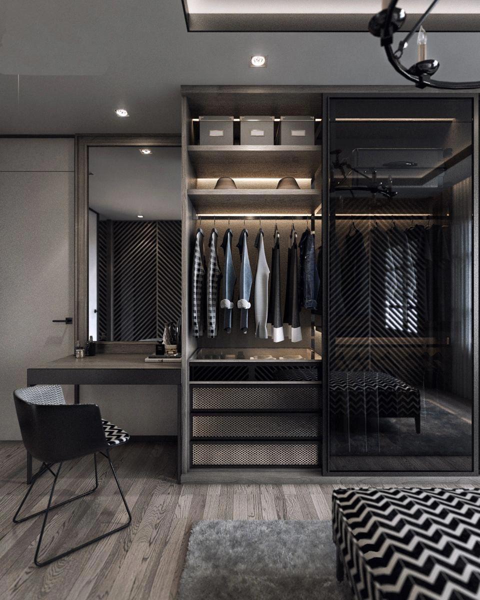 Modern Design Wood Grain Walk in Wardrobe
