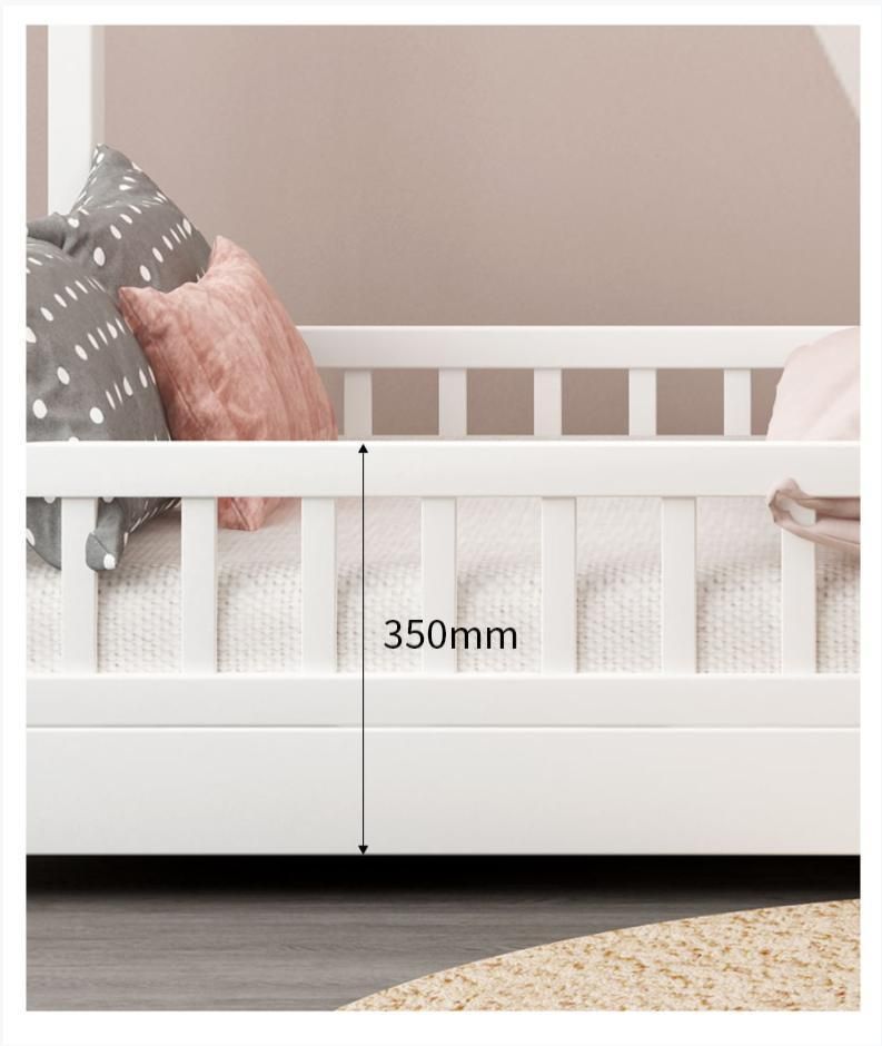 Ins Nordic Solid Wood Children′ S Tree House Bed Small House Childrens Bed with Guardrail Floor Bed