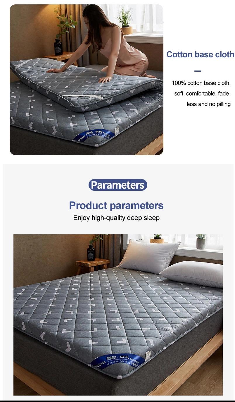 Home Quilted Pad Breathable Multi-Purpose Thick 5cm Cotton Stripe Queen
