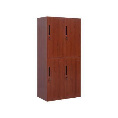 Metal 4 Door Wood Painting Color Modern Wardrobe Cold Roll Steel Thickness Steel Locker