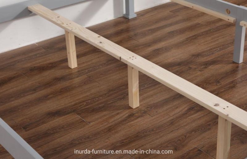 Double Size Pine Solid Wood Frame Bed with Plank