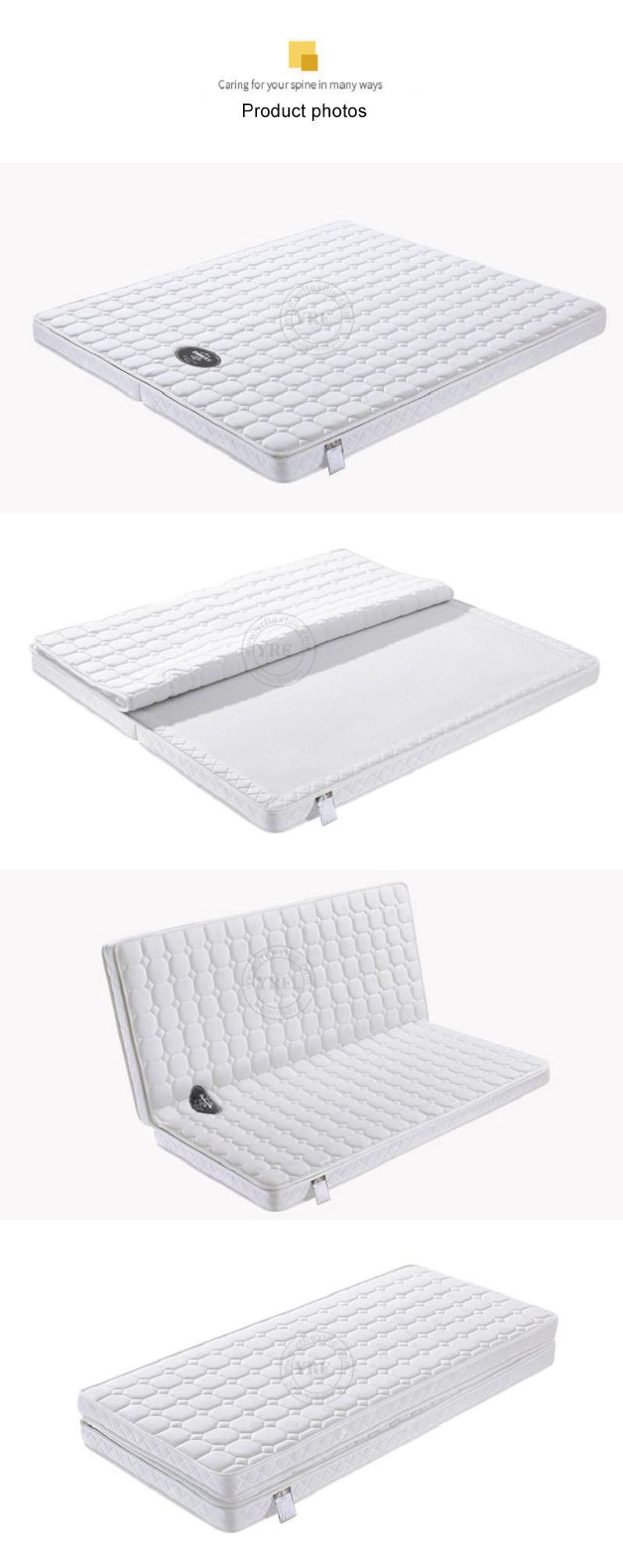 Travel Bedfoam Mattress Foldable Waterproof Fabric 8cm Single Bed