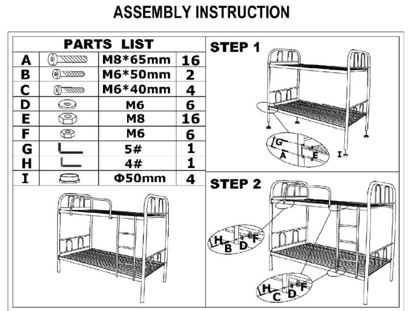 Children′s Bedroom Metal Single, Double Bed Promotion