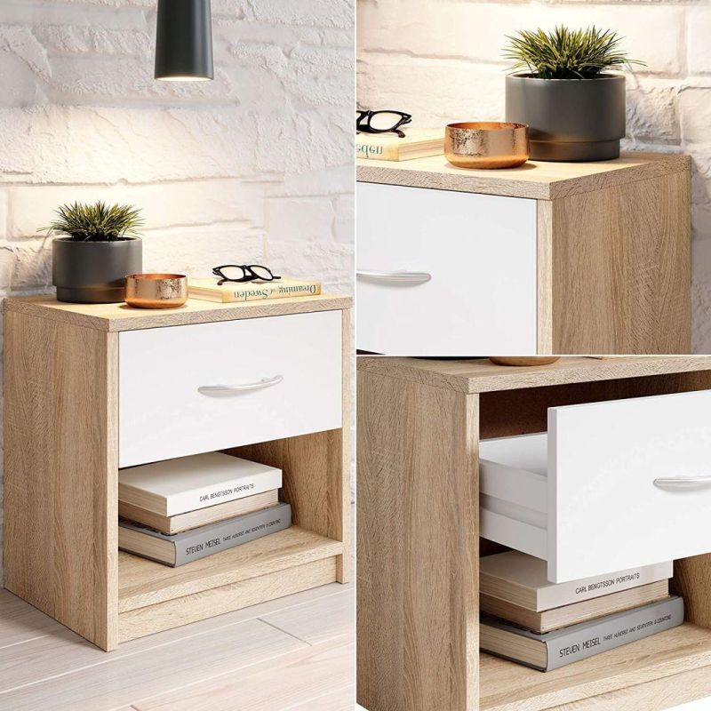 Solid Wood of Bedroom of Contemporary Household Furniture Receives Contracted Bedside Cabinet