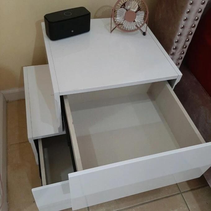 Nova Solid + Manufactured Wood White Nightstand with 2 Drawers
