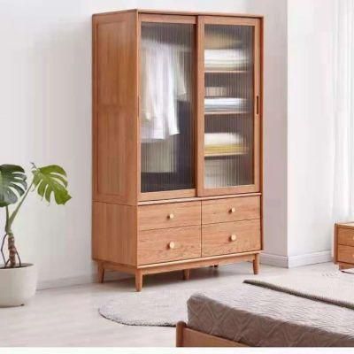 Modern Sliding Door Bedroom Wardrobe with Glass