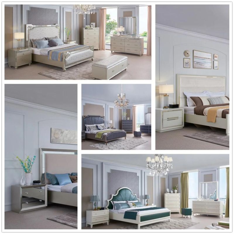 Bedroom Furniture Adult Latest Modern Style Wood Frame Double Bed Set Designs