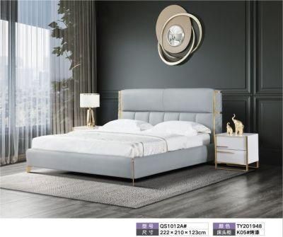 Superior Design Bedroom Furniture Upholstered King Size Leather Double Wall Bed