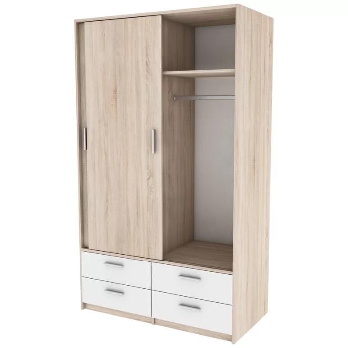 High Quality Wooden Home Bedroom Furniture Sliding Door Wardrobe Cabinet (HF-WB12)