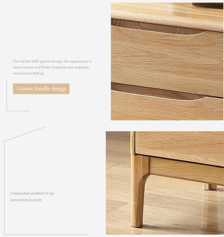Furniture Modern Furniture Cabinet Home Furniture Bedroom Furniture Scandinavian Contemporary Modern Nordic Solid Oak Wood 2 Drawers Storage Bedside Table