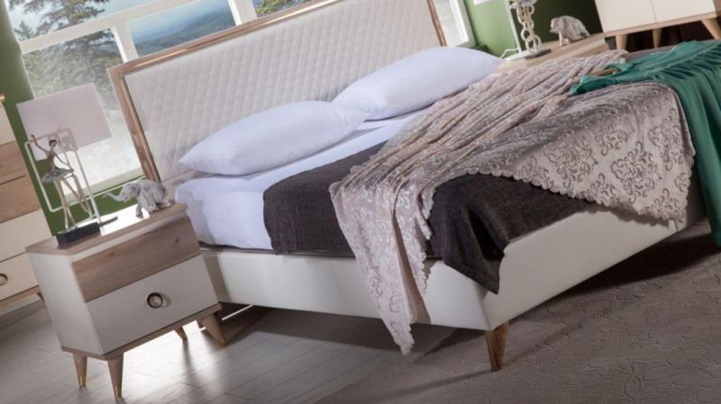 Nova Modern Simple Style White Bedroom Furniture King Size Upholstered Bed