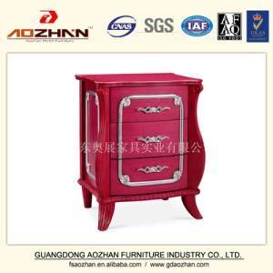 5 Star Hotel Elegant High Sheen Finish Red Nightstand