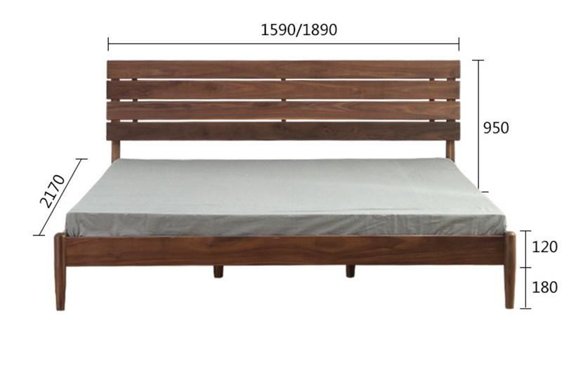 Nordic Simple Walnut and White Oak Wedding Bed 0013