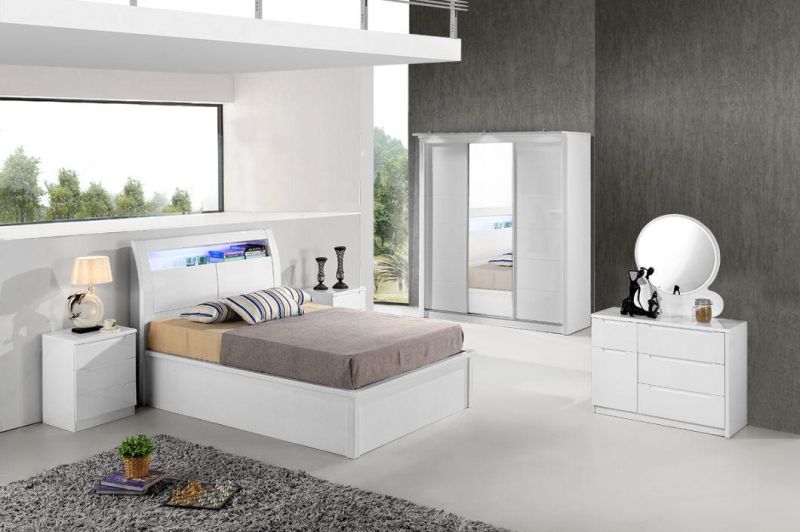 Nova White Glossy 100 X 40 Xx 144.5 Cm Dresser with Mirror