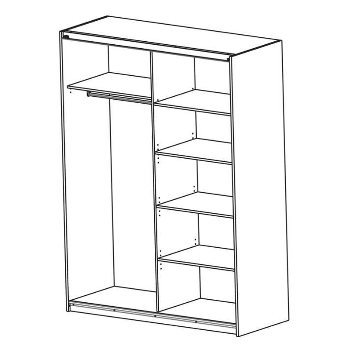 Modern Bedroom Furniture Clothes Storage Glass Sliding Door Wardrobe Closet