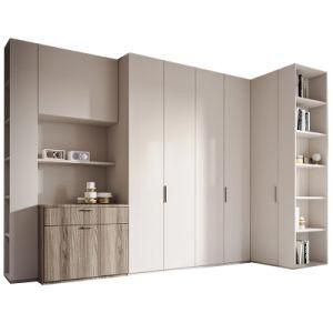 Luxury Bedroom Wardrobe White Color Wardrobe Closet with Bed