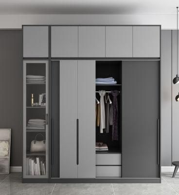 Japanese Style Solid Wood Wardrobe Simple Bedroom Furniture Black Oak Sliding Door Wardrobe Storage Cabinet