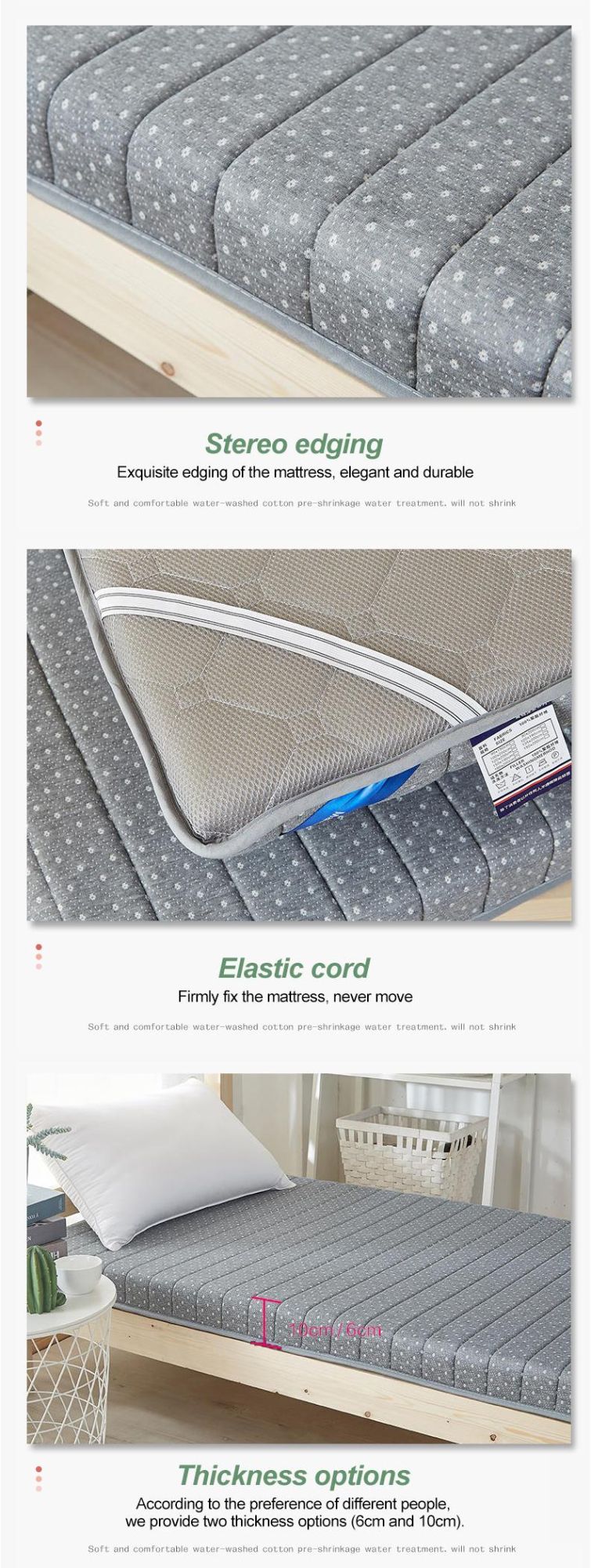 College Dorm Bed Mattress Multi-Purpose Portable Warm Memory Foam Double