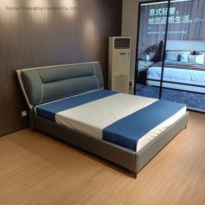 New Arrival Bedroom Bed High Quality Wooden Bed Technology Leather