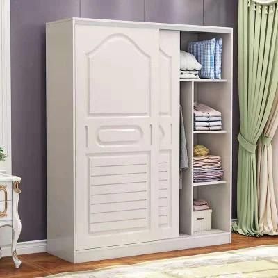 Multi Color Combination Wardrobe with Wooden Sliding Door