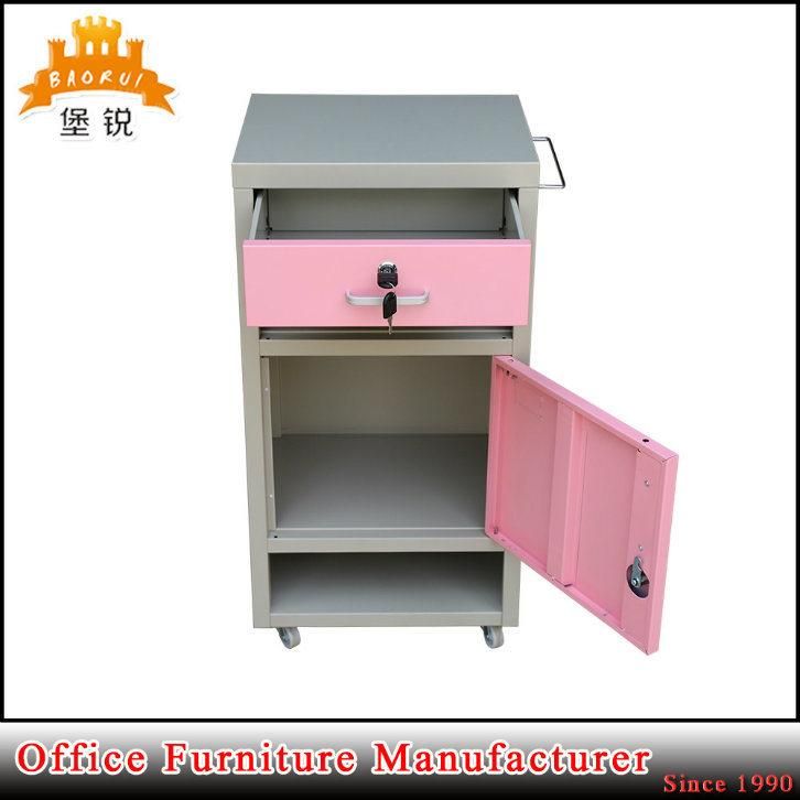 Fas-109 Hospital Furniture Metal Bedside Locker Medical Bedside Cabinet with Drawer