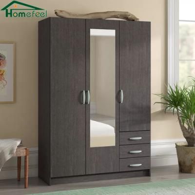 Factory Outlet Modern Design Wooden Furniture Mirror Wardrobe