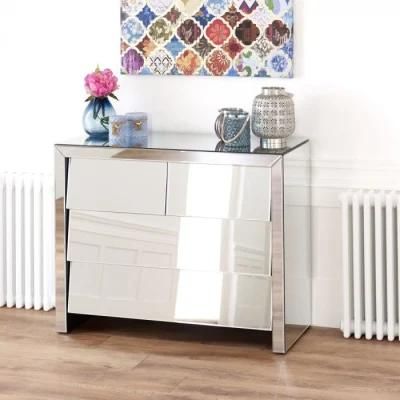 Venetian Mirrored 2 Over 2 Drawer Chest of Drawers
