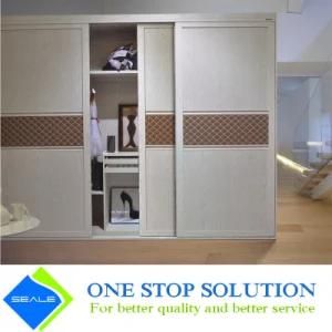 Combine Veneer and PU Leather Sliding Door Wardrobes Furniture (ZY 2086)