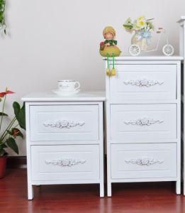 Wood Cabinet Wood Drawer Cabinet in White for Bedroom (RFB-107, 108)