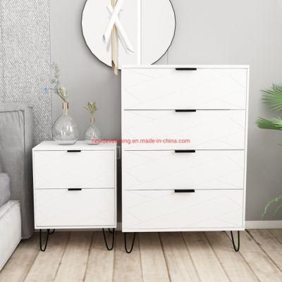 4 Drawer Chest, Wood Storage Organizer Unit with Sturdy Metal for Bedroom, Living Room