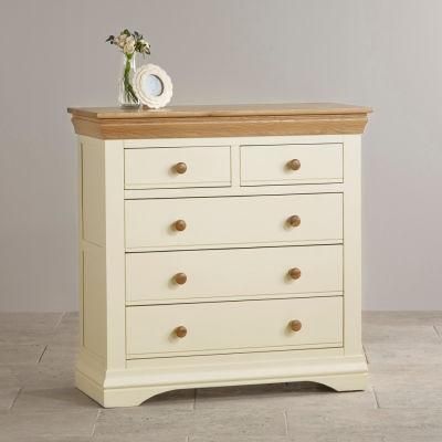 Painted White Oak Solid Wood 2+3 Drawer Chest