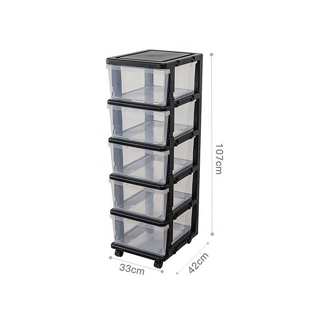 3~5 Layers Transparent Plastic Drawer Organizers