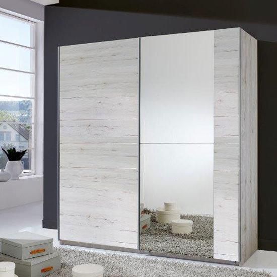 2-Door Stream Sliding Wardrobe with Mirrored Door