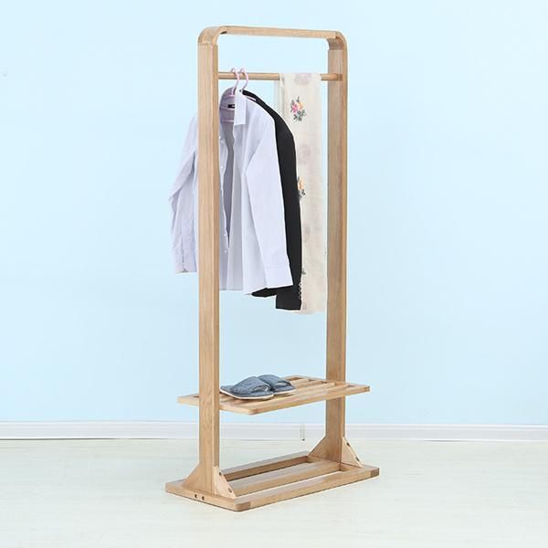 All Solid Wood Floor Coat Rack Bedroom Hanger Shoe Rack Combination