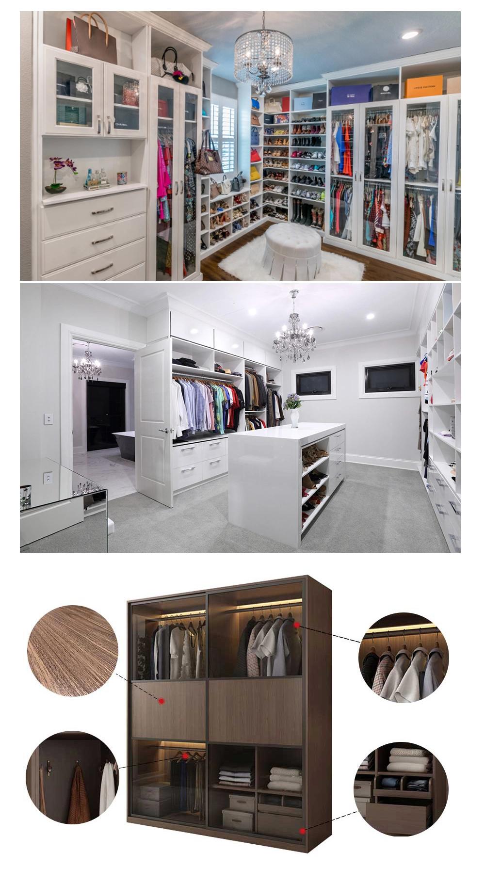 Simple Disign Bedroom White Closet Walk in Wardrobe Cabinets Furniture