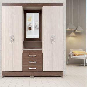 Luxury Villa Wood Grain Walk-in Closet Design Wardrobe for Home Furniture