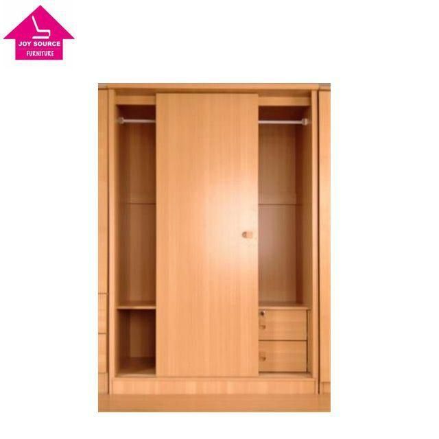 2 Door Solid Sliding Door Wardrobe with Inside 2 Drawers